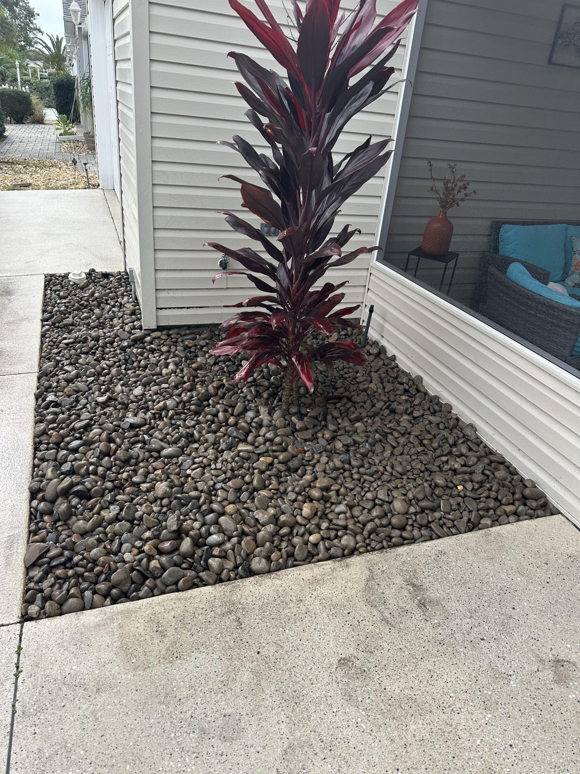 after rock was added to garden bed